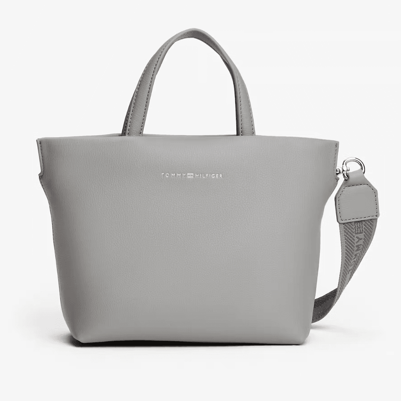 Womens Tommy Hilfiger Webbing Crossbody Tote Bag - Grey