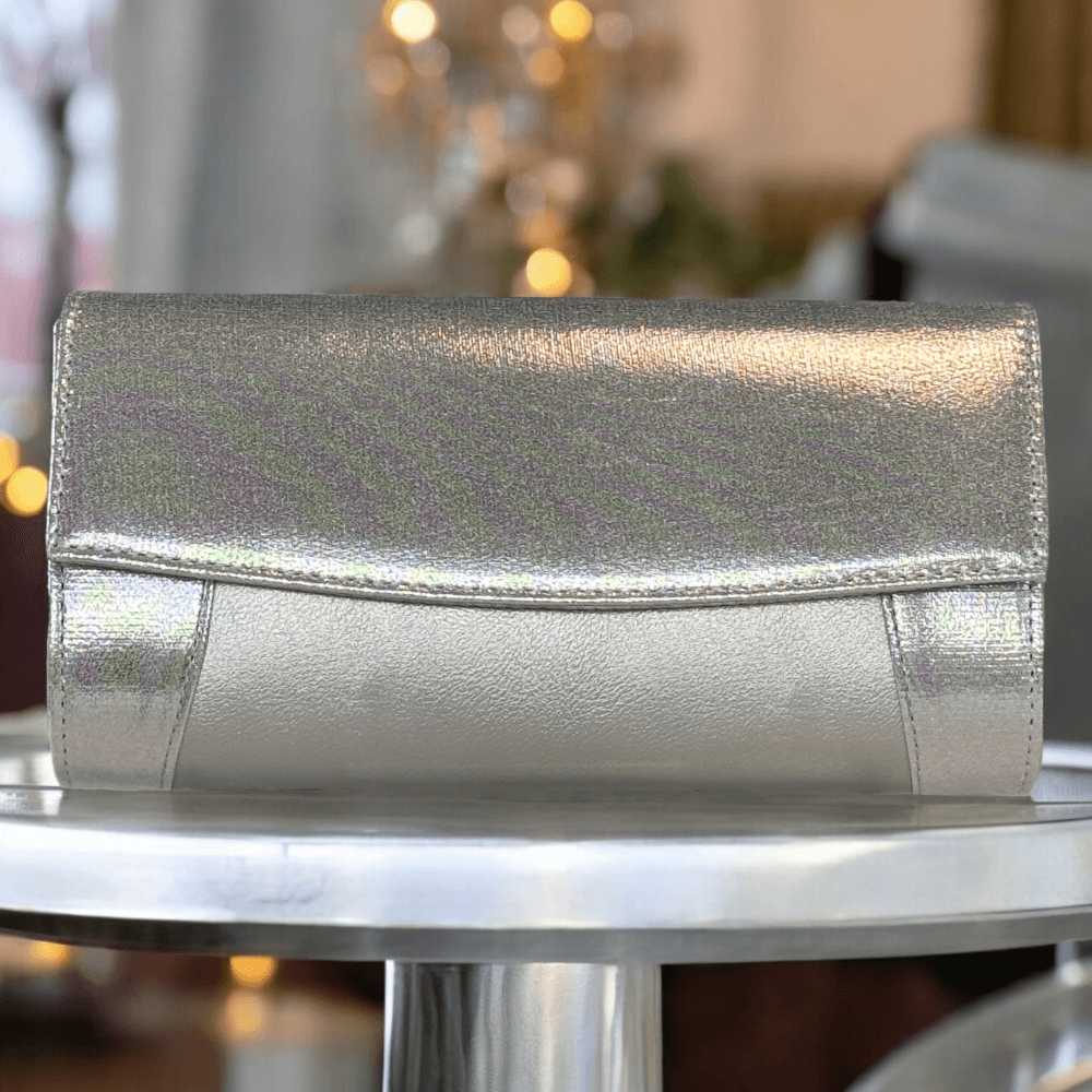 Womens Coco Ritz 1015 Silver Rounded Clutchbag