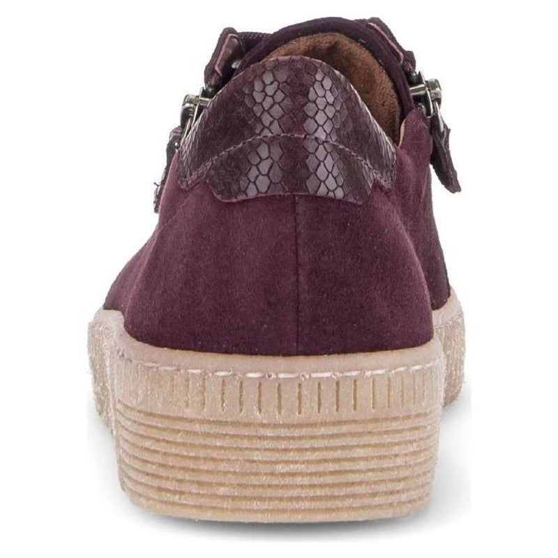 Womens Gabor 6010 Suede Platform Trainers - Mulberry