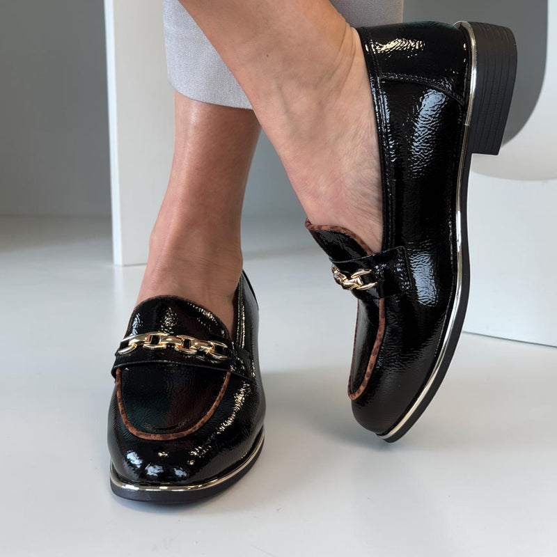 Womens Lunar Mylee Patent Loafer - Black