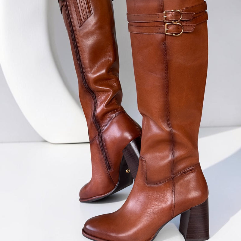 Womens Tamaris 25547 Long Boots - Cognac