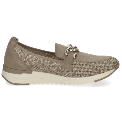 Womens Caprice 24505 Brown Taupe Textile Sporty Loafers - Mud