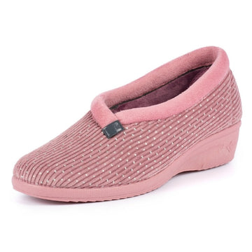 Womens Lunar Greta Velour Wedge Slipper - Heather