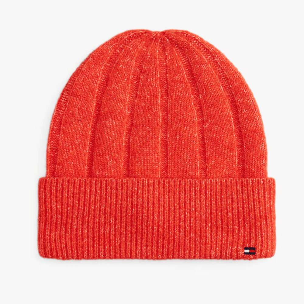 Womens Tommy Hilfiger Flag Fluffy Beanie Hat
