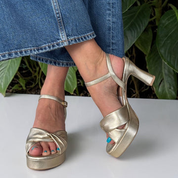 Womens Unisa Onoa Heeled Sandals - Platino Gold