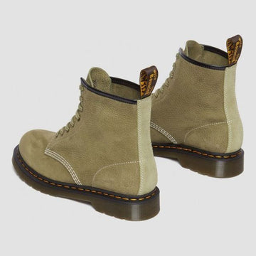 Unisex Dr. Martens 1460 Tumbled Muted Olive Nubuck Leather Ankle Boots - Muted Olive