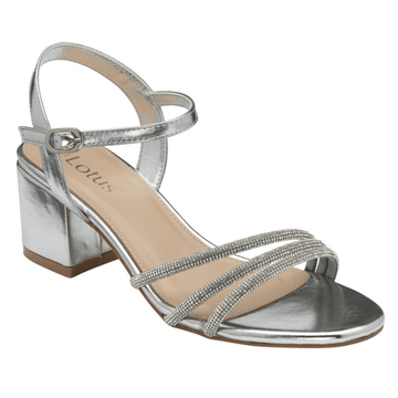 Womens Lotus Lia Diamante Straps Block Heel Sandals - Silver - Silver