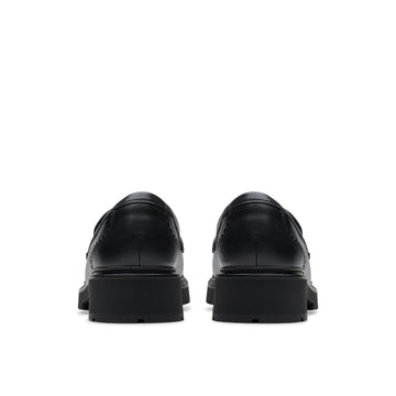 Girls Clarks Lauryl Tassel School Shoes - Black