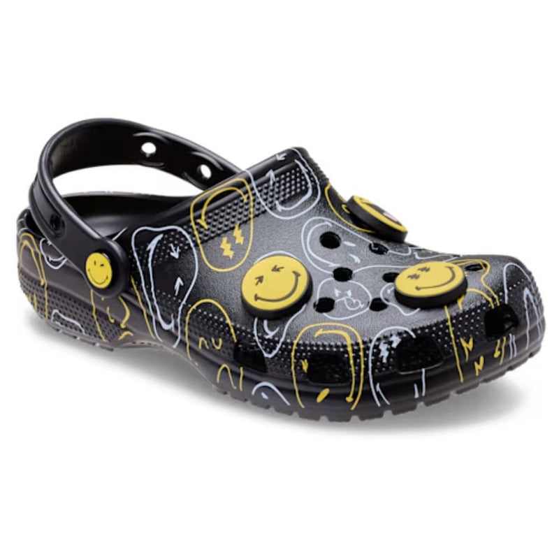 Mens Crocs SmileyWorld Classic Clog - Black