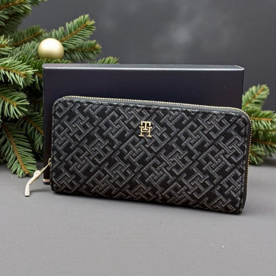 Womens Tommy Hilfiger Icon Monogram Large Purse - Black