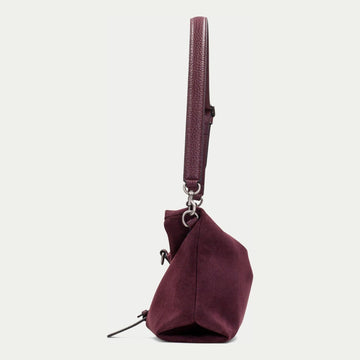 Womens Hispanitas 264948 Suede Shoulder Bag - Burgundy