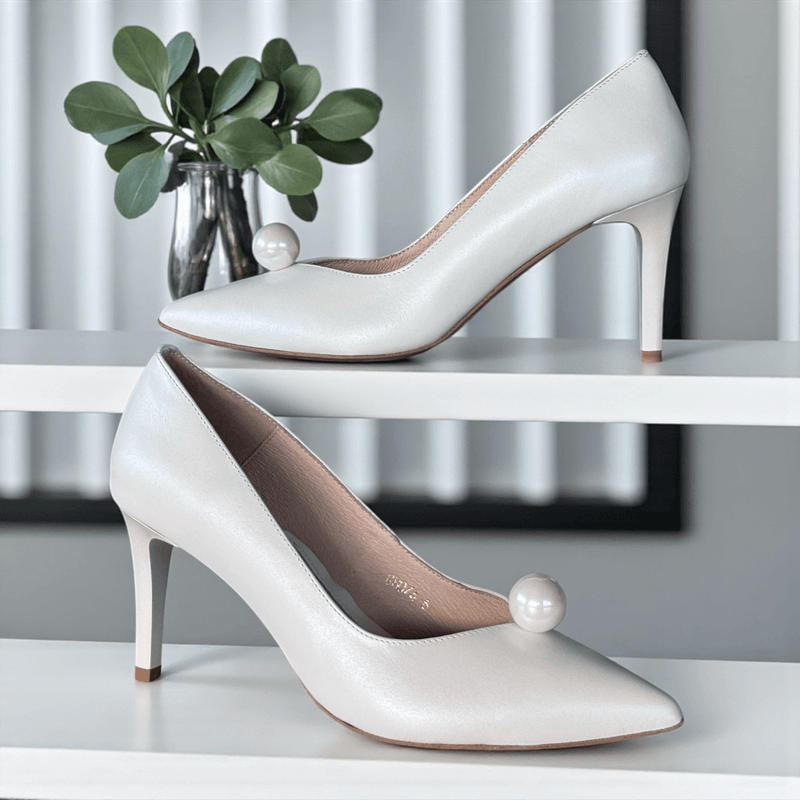 Womens Emis 8074 Ecru Pearl Court Shoes - Ecru Pearl