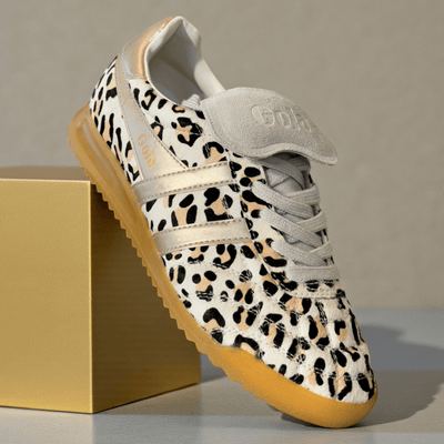 Womens Gola Stadium 86 Sahara Trainers - Snow Leopard