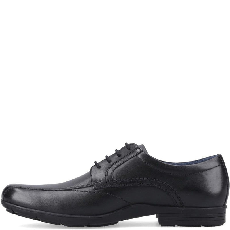 Senior Boys Hush Puppies Argylls Black School Shoes - Black