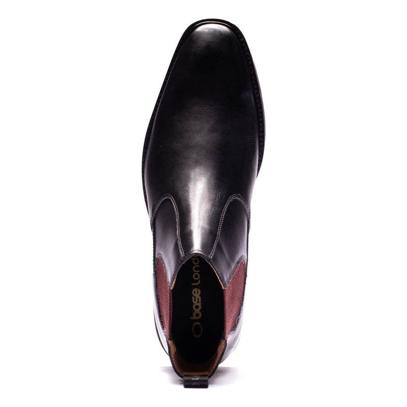 Mens Base London Kensington Leather Chelsea Boots - Waxy Black