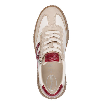 Womens Tamaris 83729 Side Zip Trainers - Beige