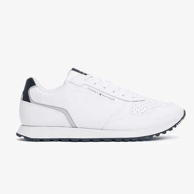Mens Tommy Hilfiger Logo Colour-Blocked Trainers - White