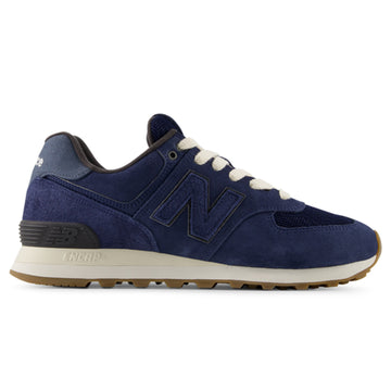 Unisex New Balance 574 Suede Navy Trainers - Navy