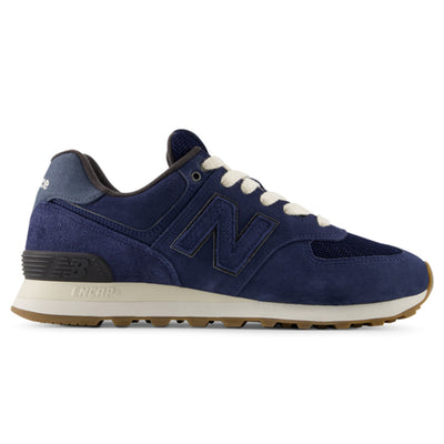Unisex New Balance 574 Suede Navy Trainers - Navy
