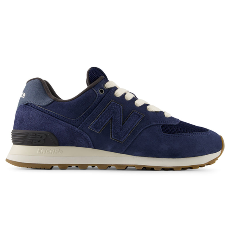 Unisex New Balance 574 Suede Navy Trainers - Navy