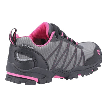Kids Cotswold Littledean Hiking Shoes - Grey and Pink