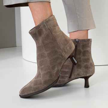 Womens Unisa Lomas Taupe Suede Ankle Boots - Taupe
