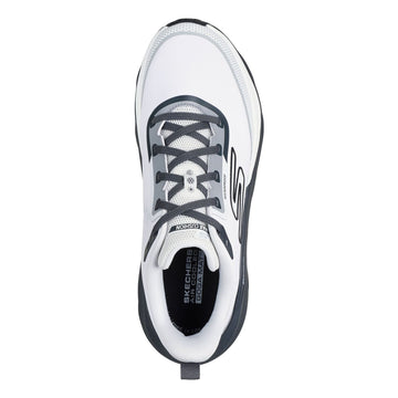 Mens Skechers Max Run - Vorteza Waterproof Trainers - White / Charcoal