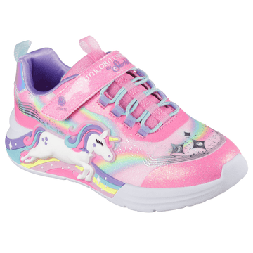 Girls Skechers S Lights Unicorn Chaser - Pink Multi
