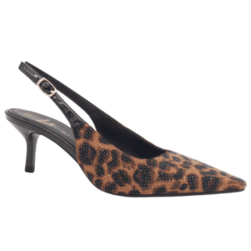 Womens Una Healy Bird Hunter Diamante Pointed Toe Slingback Heel - Cheetaby Spark - Wild Spark