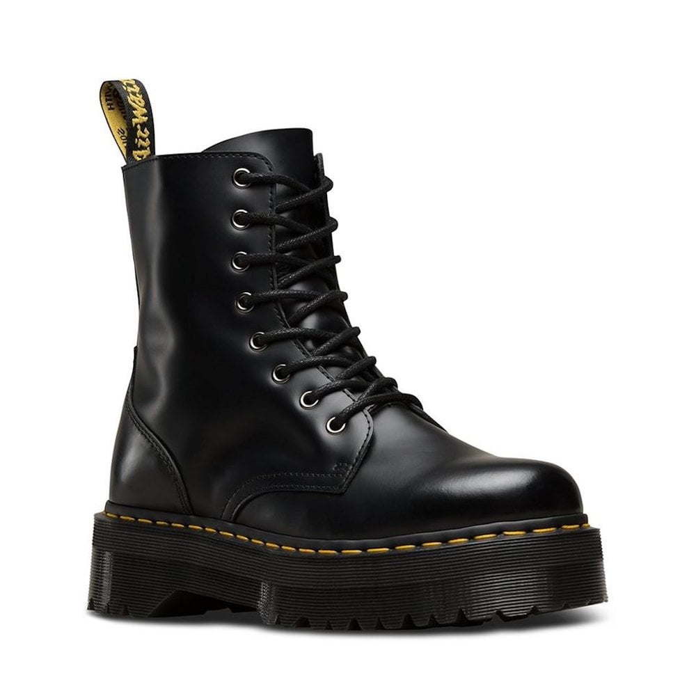 Dr Martens Womens Jadon Polished Smooth Leather Ankle Boots - Black