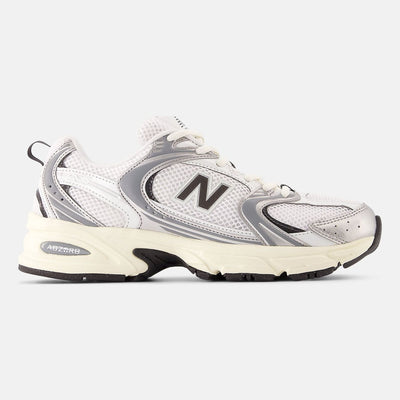 Unisex New Balance 530 Mesh Trainers - Silver Metallic with Black Cement