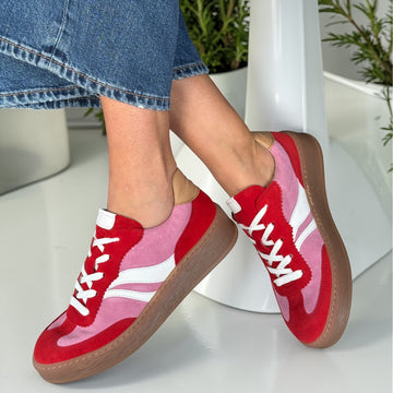 Womens Gabor Dahma Gumsole Trainers - Red