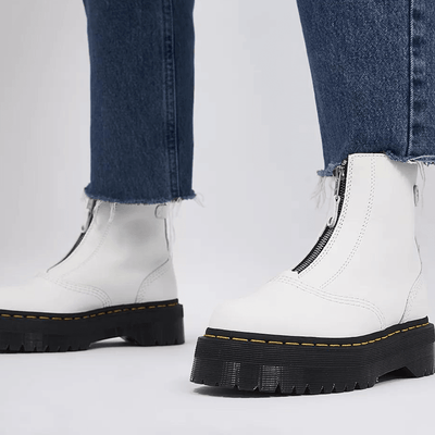 Womens Dr Martens Jetta Front Zip Boot - White