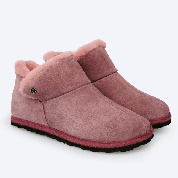 Womens Rohde Huggys Rose Pink Mini Boot Slippers - Rose