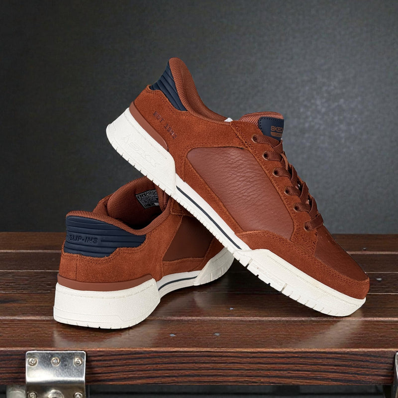 Mens Skechers 254204 Casual Lace-up Recoil Shoe - Brown