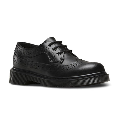 Dr.Martens Junior Black Lace Up Brogues Shoe - Black
