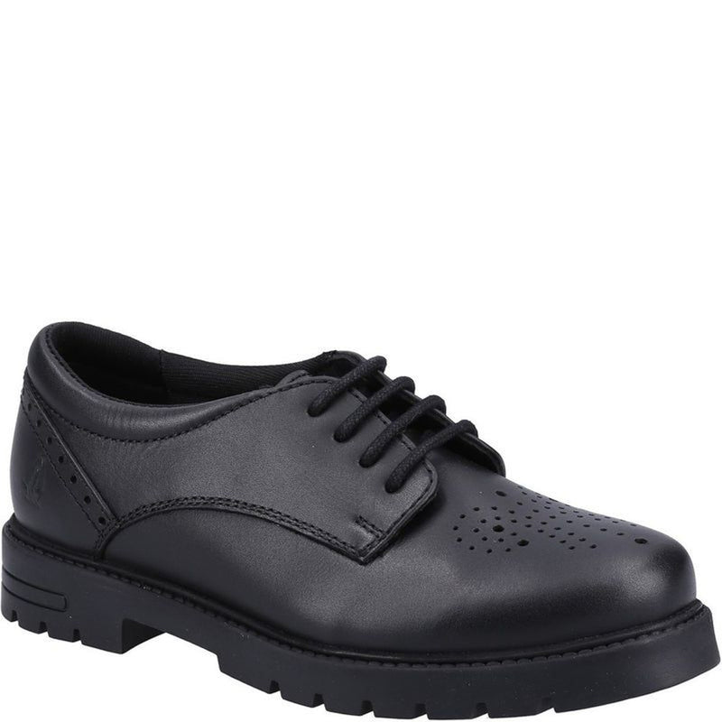 Girls Hush Puppies Jayne Senior School Shoes - Black