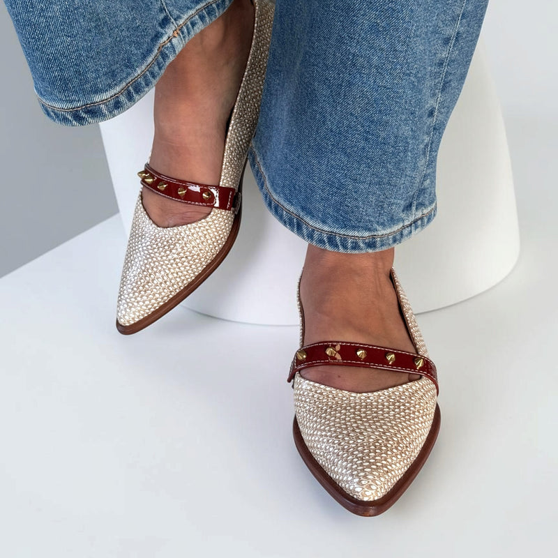 Womens AW26 Nemonic 2424 Renata Brown Flat Shoes - Brown