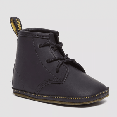 Infant Dr Martens Newborn 1460 Auburn Leather Booties - Black