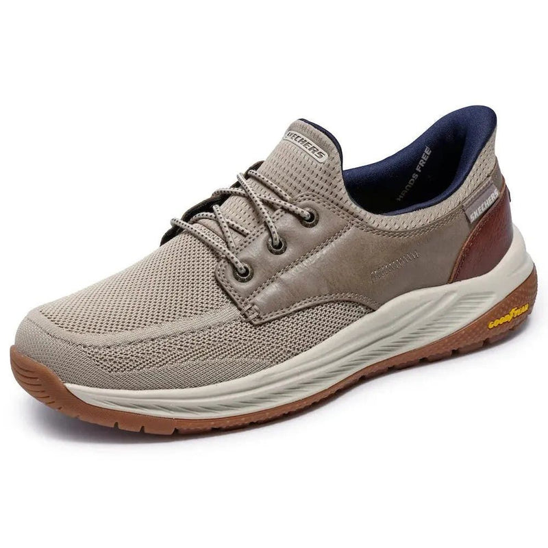 Mens Skechers 205467 Mereo-Alden Slip-Ins Trainers - Taupe
