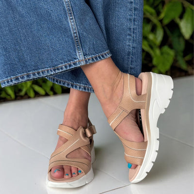 Womens Hispanitas HV264570 Bolero Wedge Sandals - Camel