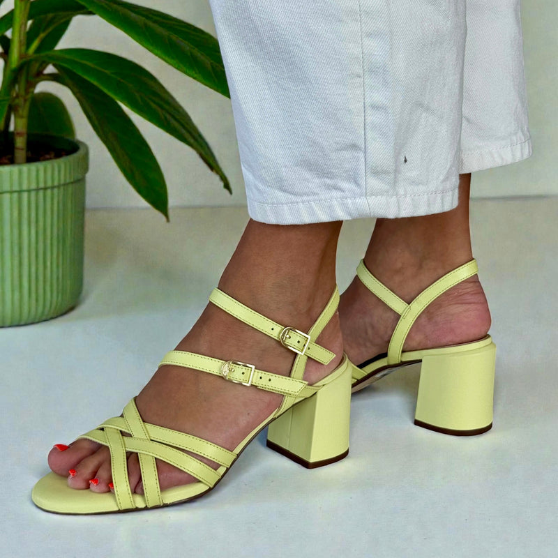 Womens Clarks Ezoria Strap Strappy Block Heel Sandals - Lime