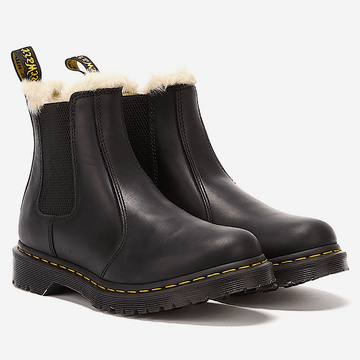 Womens Dr Martens 2976 Leonore Faux Fur Lined Chelsea Boot - Black