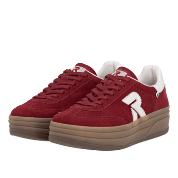 Womens Rieker W3700 Platform Trainers - Red