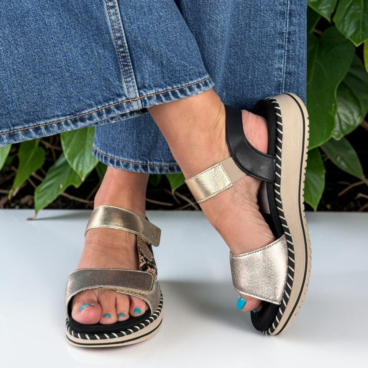 Womens Remonte D3J50 Metallic Sandal