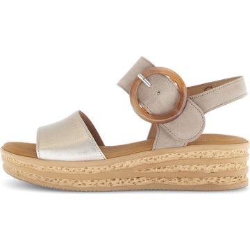 Womens Gabor 84.550 Wedge Andre Sandal - Beige Gold