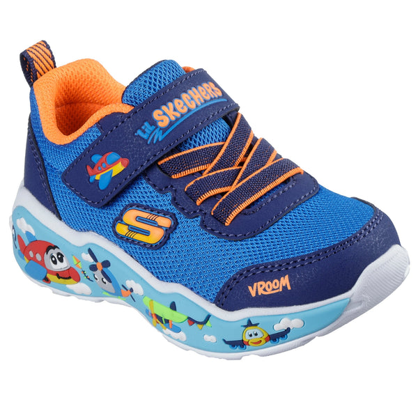 Boys Skechers 407312N Blue Multi Plane Play Scene Trainer - Infant - Blue