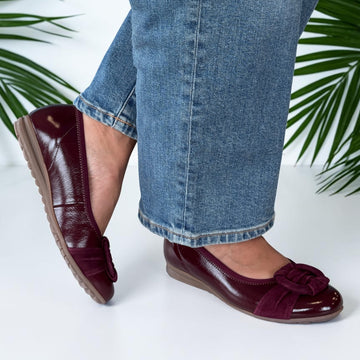 Womens Gabor Forrest 3012 Ballet Pumps - Mulberry