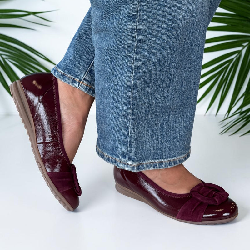 Womens Gabor Forrest 3012 Ballet Pumps - Mulberry