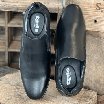 Boys Teds Cardiff Bay Black Slip On Shoes - Black